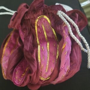 Hermione's Burgundy Drawstring Mini Bag From Harry Potter